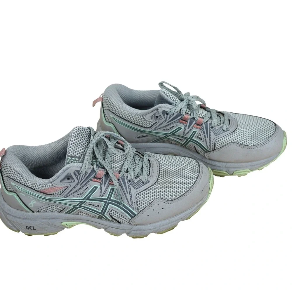 Asics Gel-Venture 8 Womens Trail Running Shoes Size 7 WIDE‎ Gray & Pink
